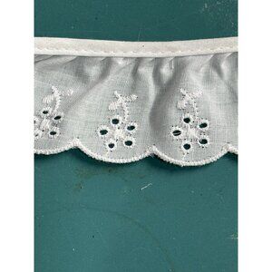 White Eyelet Lace Trim Ruffled Scalloped Edge Floral Embroidery 2‎ Inch 6+ Yards